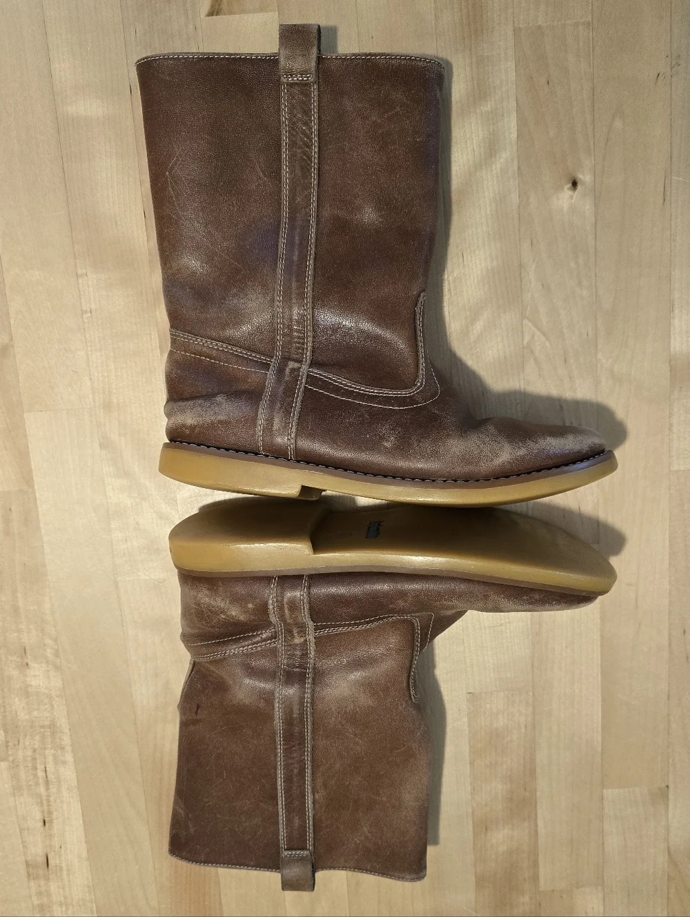Elephantito Leather Pull-On Boots Size 4 Big Kids